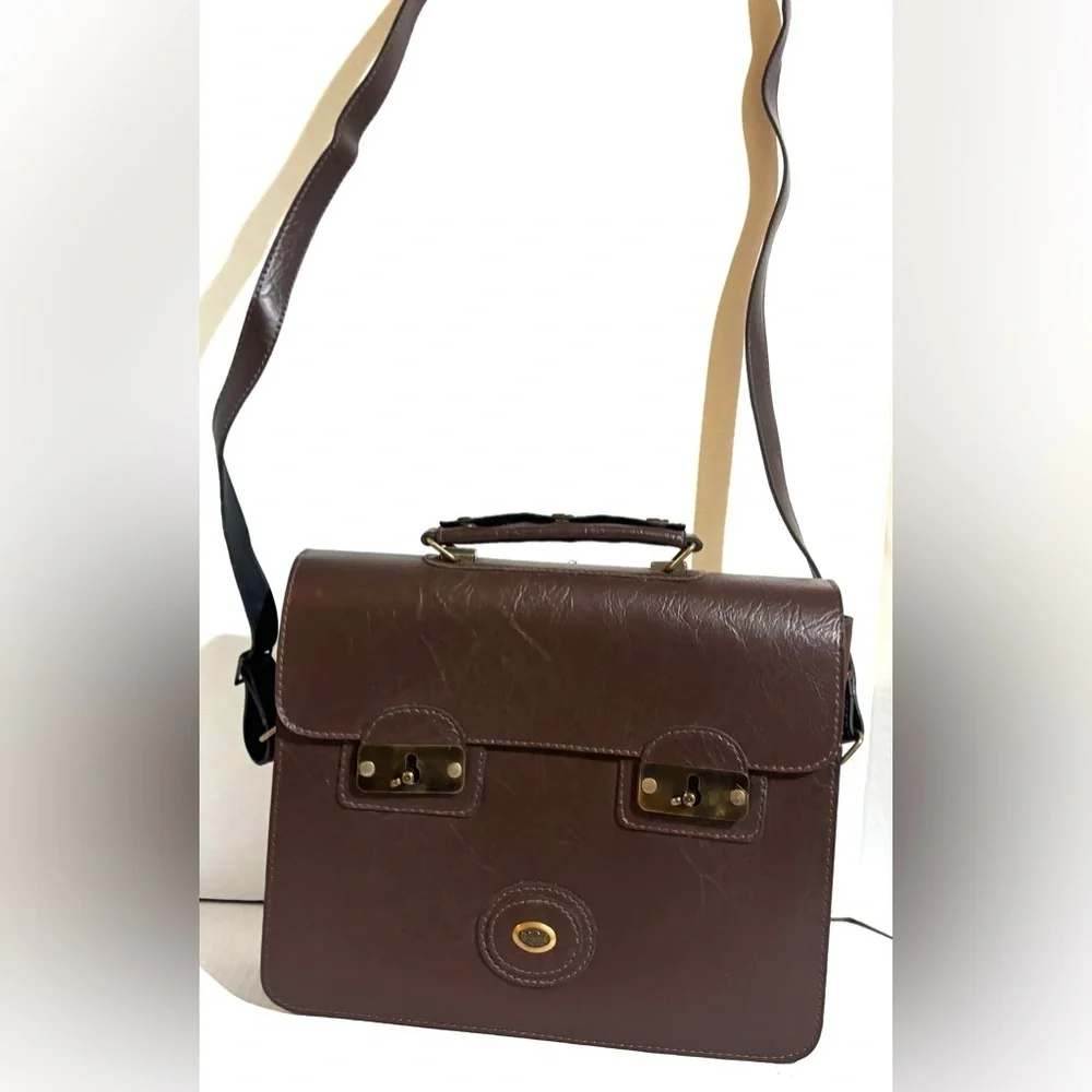 Feranda unisex Classic Brown PVC leather Men's Bag